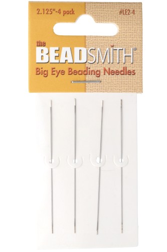 Agujas de ojo grande - Agujas para enfilar 57 mm - Beadsmith x4