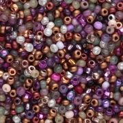 Cuentas de Rocalla Preciosa 11/0 de 2 mm - Mezcla de violeta y bronce, 20 g