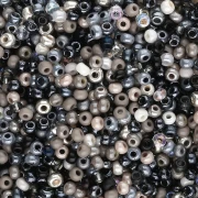 Cuentas de Rocalla Preciosa 11/0 de 2 mm - Surtido Plateado, negro y blanco x 20 g