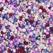 Cuentas de Rocalla Preciosa 11/0 de 2 mm - Mezcla plateada, lila y rosa x 20 g