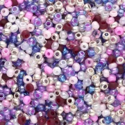 Cuentas de Rocalla Preciosa 11/0 de 2 mm - Mezcla plateada, lila y rosa x 20 g