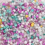 Cuentas de Rocalla Preciosa 11/0 2 mm - Mezcla Crystal - Rosa - Menta x20 g