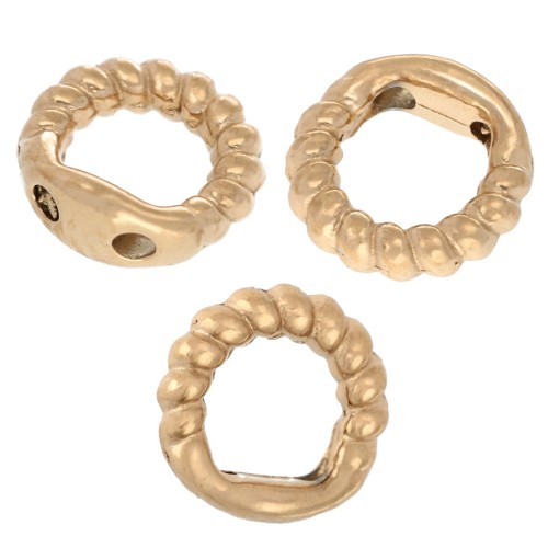Anillos de protección trenzados de 5 mm para alambre de 0,7 mm - Acero inoxidable chapado en oro 316L x4