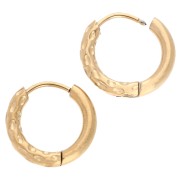 Oro de 24 Quilates - Aro redondo martillado reversible 15 mm 2,5 mm alambre de acero inoxidable 316L y chapado en oro 201 x2 Aro redondo martillado reversible 15 mm 2,5 mm alambre de acero inoxidable 316L y chapado en oro 201 x2