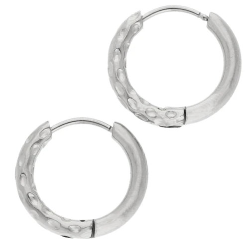 Escudo redondo martillado reversible 17 mm - Alambre 2,5 mm - Acero inoxidable 316L y 201 x2