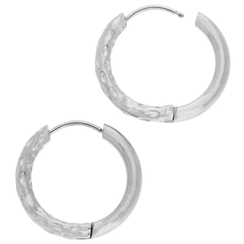 Aro redondo martillado reversible 19 mm - alambre de 2,5 mm - acero inoxidable 316L y 201 x2