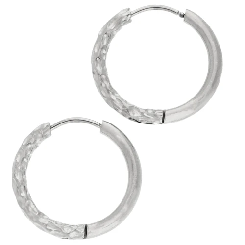 Escudo redondo martillado reversible 21 mm - Alambre 2,5 mm - Acero inoxidable 316L y 201 x2