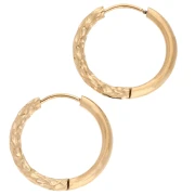 Aro redondo martillado reversible 21 mm 2,5 mm alambre de acero inoxidable 316L y chapado en oro 201 x2