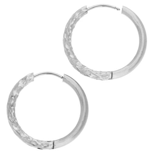 Aro redondo martillado reversible 23 mm - alambre de 2,5 mm - acero inoxidable 316L y 201 x2