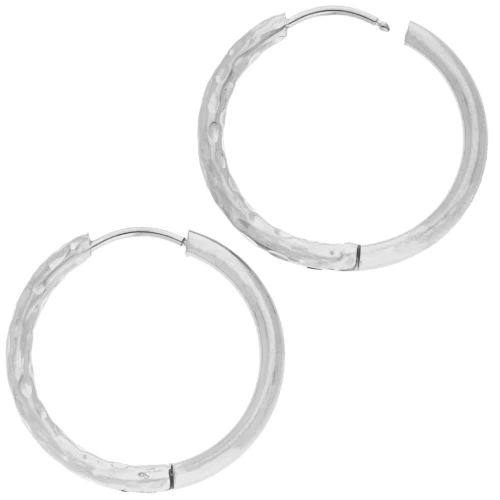 Aro redondo martillado reversible 25 mm - alambre de 2,5 mm - acero inoxidable 316L y 201 x2