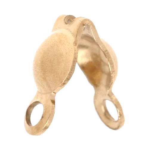 Tapa de nudo de 3 mm con anillos cerrados - Acero inoxidable dorado 316L x4