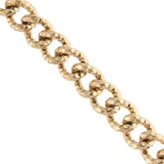 Cadena de bordillo texturizada 8 mm - Acero inoxidable 304 Oro x50cm