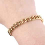 Cadena de bordillo texturizada 8 mm - Acero inoxidable 304 Oro x50cm