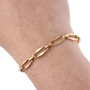 Eslabón de cadena de fantasía 7mm - 304 Oro acero inoxidable x50cm