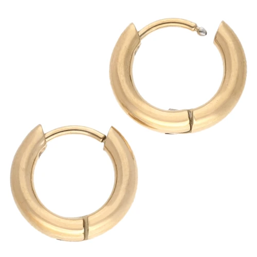 Escudo redondo de 13 mm - Alambre de 2,5 mm - Acero inoxidable 316L dorado x2