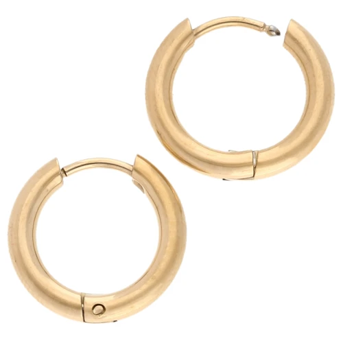 Bocallaves redondas de 15 mm - Alambre de 2,5 mm - Acero inoxidable 316L dorado x2