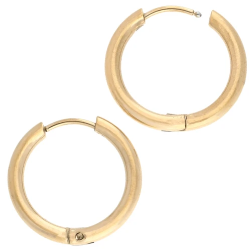 Escudo redondo de 19 mm - Alambre de 2,5 mm - Acero inoxidable 316L dorado x2