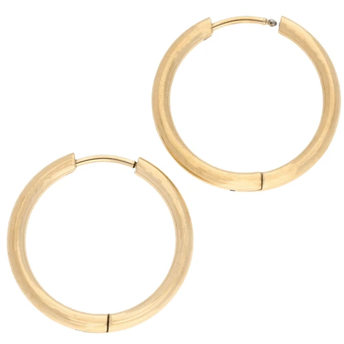 Escudo redondo de 23 mm - Alambre de 2,5 mm - Acero inoxidable 316L dorado x2