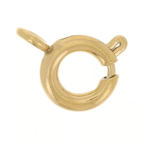 Cierres de resorte de 5 mm con anillo cerrado - Acero inoxidable 316L Oro x10