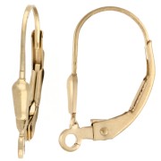 Traviesas de anilla abierta de 16 mm - modelo gota - Relleno de oro (laminado dorado) x2