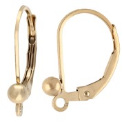 Traviesas de anillas abiertas de 16 mm - bola pequeña - Relleno de oro (oro laminado) x2