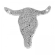 Separador cabeza de toro 2 agujeros 42 mm plateado antiguo x1