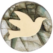 Elemento pájaro para pegar 11x14 mm - Oro laminado x1