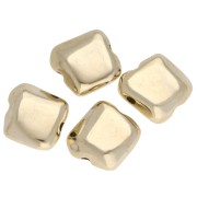 Cuenta pepita irregular 11x10 mm - Dorada con oro fino x1