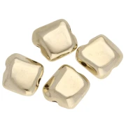 Cuenta pepita irregular 11x10 mm - Dorada con oro fino x1