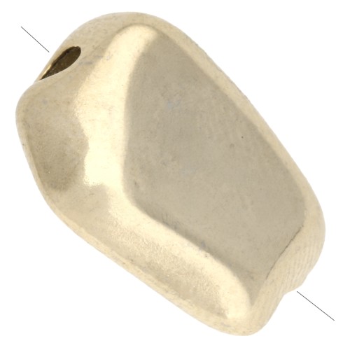 Cuenta pepita irregular 13x11 mm - Dorada con oro fino x1