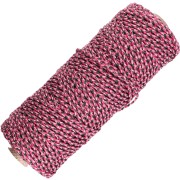 Cordón de algodón trenzado 3 mm - made in France - Multi rosa - Gris x100m