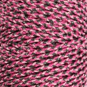 Cordón de algodón trenzado 3 mm - made in France - Multi rosa - Gris x100m