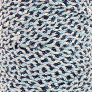 Cordón de algodón trenzado de 3 mm - made in France - Azul oscuro - Azul claro x100m