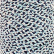 Cordón de algodón trenzado de 3 mm - made in France - Azul oscuro - Azul claro x100m