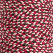 Bobina de cordón de algodón trenzado de 2,5 mm — Fabricado en Francia — Rojo — Verde × 100 m