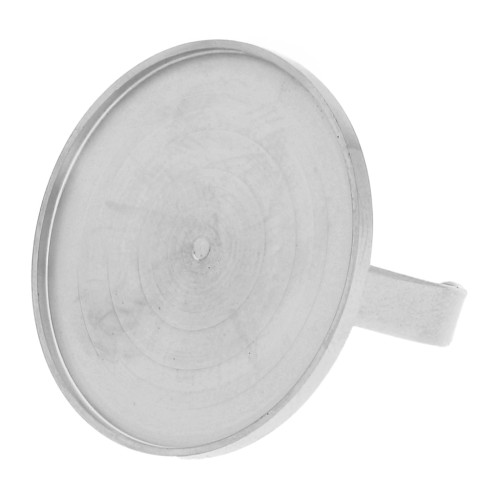 Anillo fino ajustable para cabujón de base plana de 25 mm - acero inoxidable 304 x1