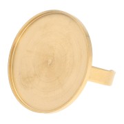 Anillo fino ajustable para cabujón de base plana de 25 mm - Acero inoxidable dorado 304 x1
