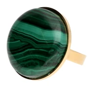 Anillo fino ajustable para cabujón de base plana de 25 mm - Acero inoxidable dorado 304 x1