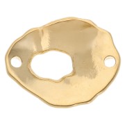 Separador hueco ovalado texturado 19,5x16 mm - Dorado con oro fino x1