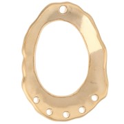 Colgante araña hueco ovalado texturado 35x27 mm 5 agujeros - Dorado con oro fino x1