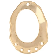 Colgante araña hueco ovalado texturado 35x27 mm 5 agujeros - Dorado con oro fino x1