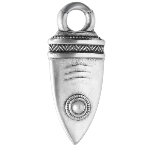 Colgante daga étnica 39x17 mm - Chapa de plata esterlina envejecida x1