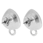Pendientes triángulo redondeado 19.5x15mm Plata de ley envejecida Turquoisex2