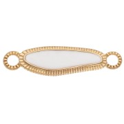 Distanciador irregular 33x8,5 mm y resina epoxi - Dorado con oro fino - Blanco nacarado|raw }}