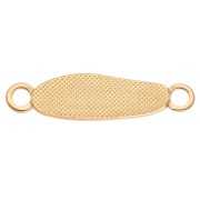 Distanciador irregular 33x8,5 mm y resina epoxi - Dorado con oro fino - Blanco nacarado