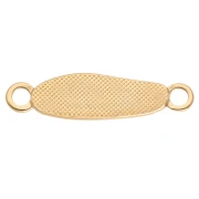 Distanciador irregular 33x8,5 mm y resina epoxi - Dorado con oro fino - Blanco nacarado