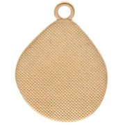 Colgante gota irregular 32x24 mm resina epoxi - Dorado oro fino - Negro x1