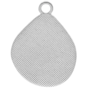 Colgante gota irregular 32x24 mm epoxi - Plateado fino envejecido - Marrón