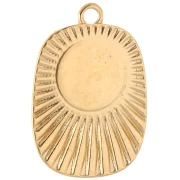 Colgante rectángulo étnico 26x17,5 mm resina epoxi - Dorado con oro fino - Topacio x1