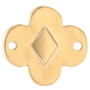 Entrepieza flor 19x17 mm con resina epoxi - Dorado con oro fino - Turquesa x1